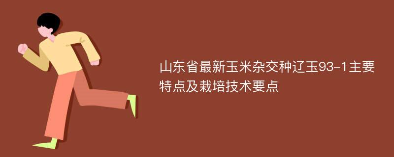 山东省最新玉米杂交种辽玉93-1主要特点及栽培技术要点